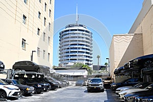 Los Angeles, CA, USA - July 29, 2023: The Capitol Records Building, also known as the Capitol Records Tower in Los Angeles