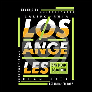 Los angeles california city graphic typography design t shirt vector art