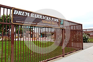 Los Angeles, California: Drum Barracks Park with children's playground at 1037 N Banning Blvd Los Angeles