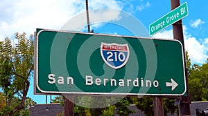 Los Angeles, California: Interstate 210 Foothill Freeway Entrance sign to San Bernardino photo