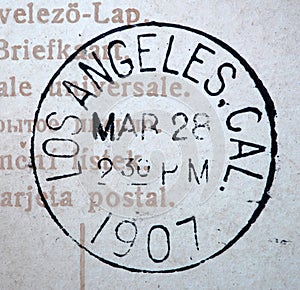 1907 Los Angeles California postmark photo
