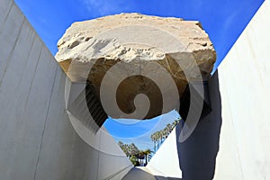 Los Angeles, California: Public Art LEVITATED MASS at the LACMA, Los Angeles County Museum of Art