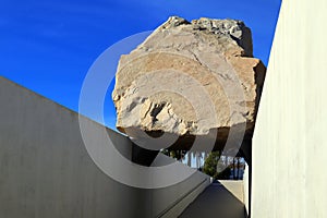 Los Angeles, California: Public Art LEVITATED MASS at the LACMA, Los Angeles County Museum of Art