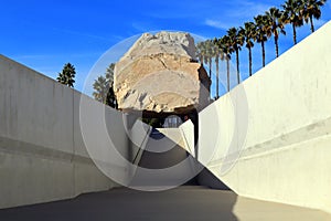 Los Angeles, California: Public Art LEVITATED MASS at the LACMA, Los Angeles County Museum of Art