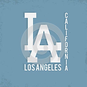 Los Angeles, California typography. Monochrome typography for t-shirt print. T-shirt graphics