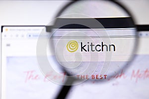 Los Angeles, California, USA - 19 December 2019: Kitchn website page. Thekitchn.com logo on display screen close-up, Illustrative