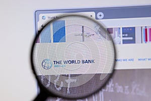 Los Angeles, California, USA - 3 December 2019: World Bank website page. Worldbank.org logo on display screen, Illustrative