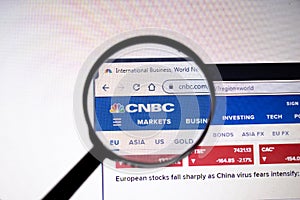 Los Angeles, California, USA - 25 January 2020: CNBC website page in browser on laptop screen for illustration of article,