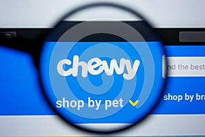 Los Angeles, California, USA - 21 Jule 2019: Illustrative Editorial of CHEWY.COM website homepage. CHEWY logo visible on