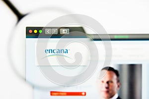 Los Angeles, California, USA - 25 March 2019: Illustrative Editorial of Encana website homepage. Encana logo visible on