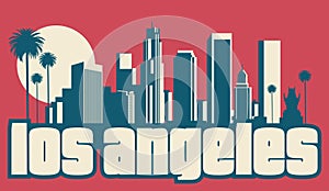 Los Angeles California USA skyline postcard