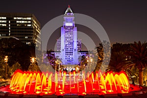 Los Angeles City Hall as seen from the Grand Park