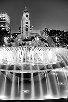 Los Angeles City Hall as seen from the Grand Park