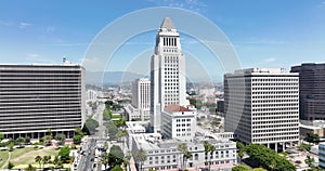 Los Angeles City Hall center of the government of the city of Los Angeles, California. County courthouse building in