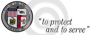 Los Angeles city police isolated seal and motto from photo