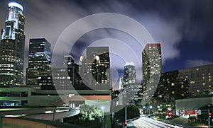 Los Angeles city skyline at night