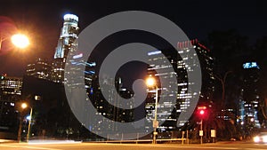 Los Angeles City Skyline at Night (Time-lapse)