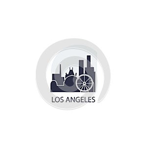 Los Angeles city skyline shape logo icon illustration