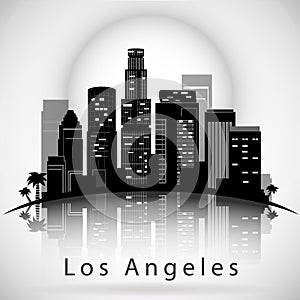 Los Angeles City Skyline. Typographic Design