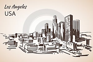 Los Angeles cityscape sketch.