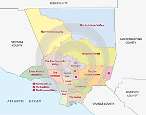 Los angeles county regions map