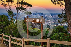 Los Angeles from Dante's View viewpoint in California photographed at sunset