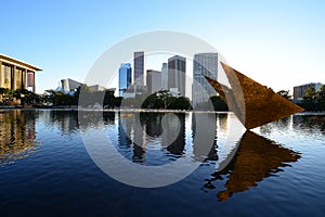 Los angeles downtown reflection