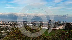 Los Angeles Downtown Skyline Time Lapse over Baldwin Hills California USA