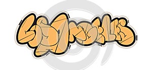 Los Angeles graffiti style dynamic hand drawn lettering. Decorative vector text