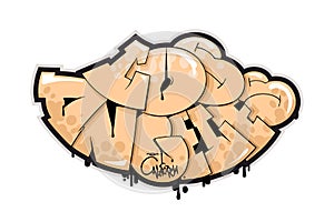 Los Angeles graffiti style hand drawn lettering. Decorative vector text