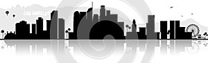 Los Angeles L.A. Skyline silhouette black isolated