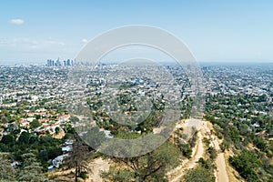 Los Angeles Panorama, California, USA - Cityscape and Griffith Observatory