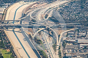 The Los Angeles River and Freeways in Southern California