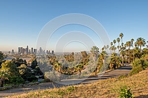 The Los Angeles skyline as seen from Palms View