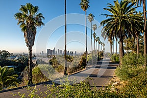 The Los Angeles skyline as seen from Palms View