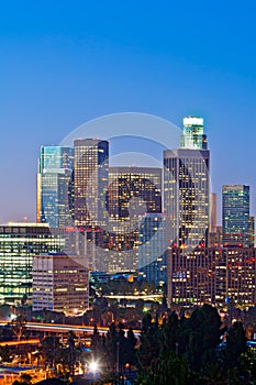 Los Angeles Skyline At Dusk