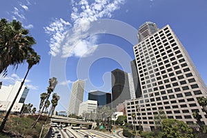 Los Angeles skyline and freeway
