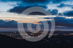 Los Angeles skyline just after sunset