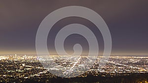 Los Angeles Skyline at Night. California, USA