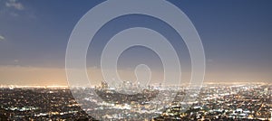 Los Angeles Skyline at Night from a Hill