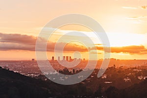 Los Angeles Skyline at sunset