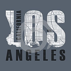 Los Angeles t-shirt and apparel vector design, print, typography