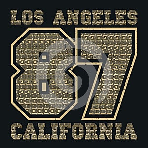 Los Angeles t-shirt, California graphic, sport emblem