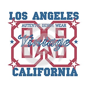 Los Angeles t-shirt, california graphic, sport emblem design