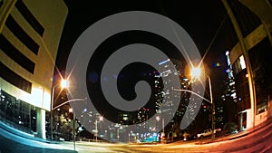 Los Angeles Traffic & Skyline at Night