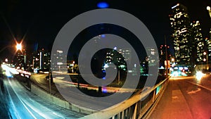 Los Angeles Traffic & Skyline at Night