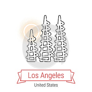 Los Angeles, United States Vector Line Icon