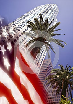 Los Angeles and US Flag