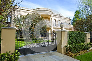 Los Angeles, USA, Charming Beverly hills mansions.