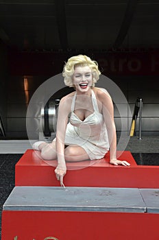 Marilyn Monroe display on the Hollywood Walk of Fam